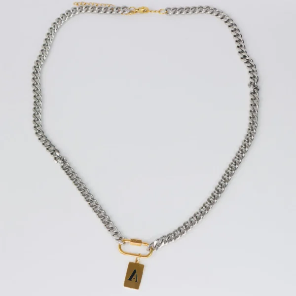 Collar bitono con inicial etiqueta - Imagen 3